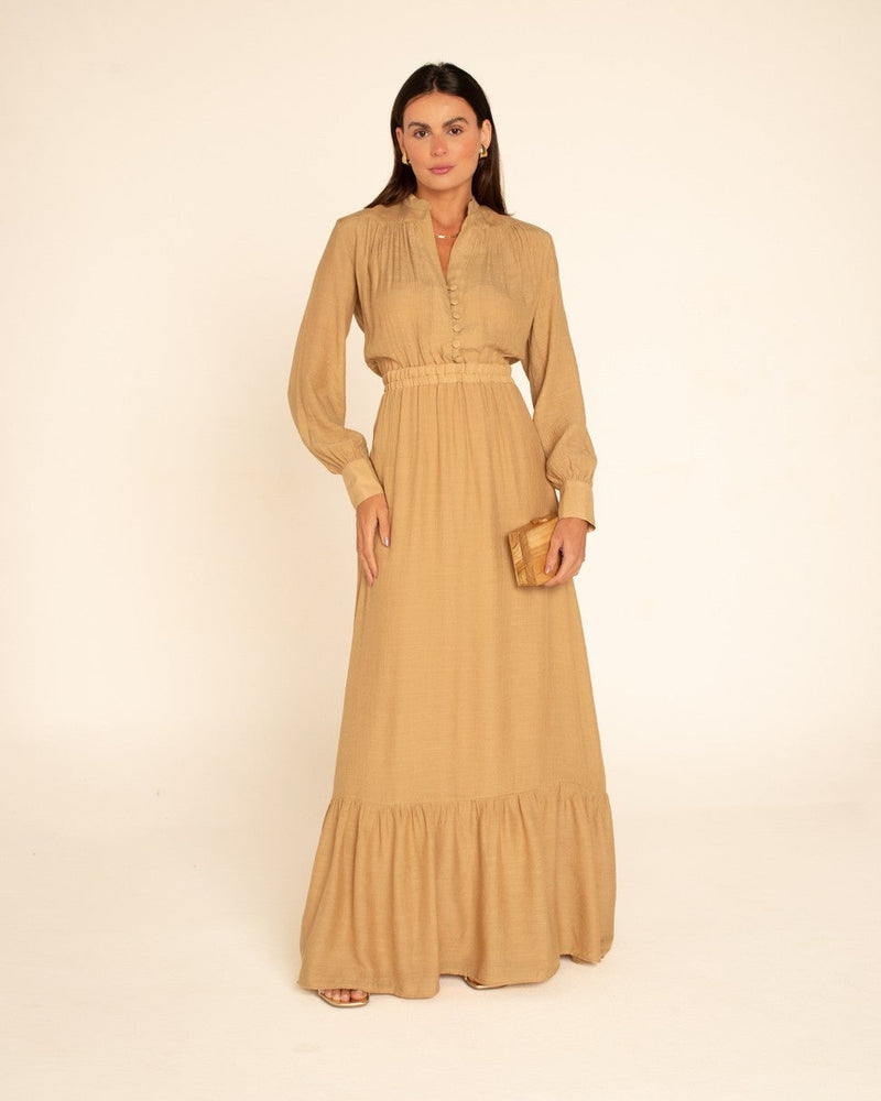Vestido Longo Joana Bege