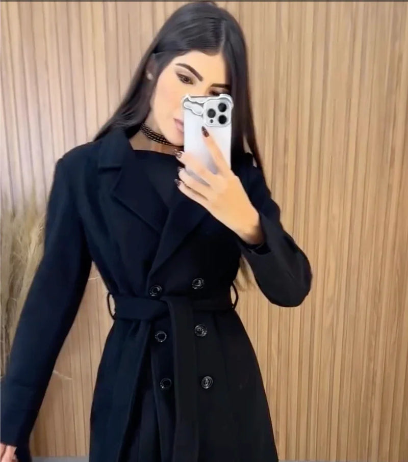 Sobretudo lã batida importada