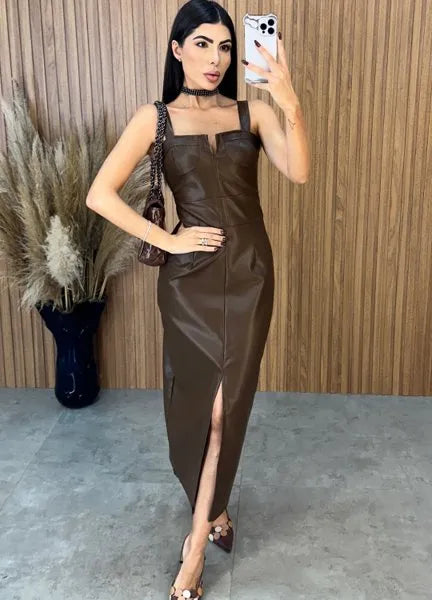 Vestido Pilar Couro
