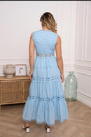 Vestido Longo em Algodão com Renda – Elegância Atemporal