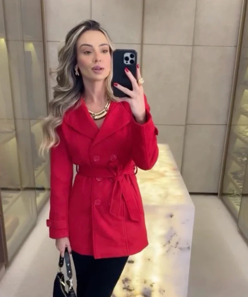 Casaco em lã batida