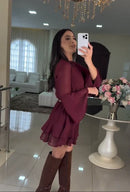 Vestido Romance Marsala  Leveza, Movimento e Sofisticação