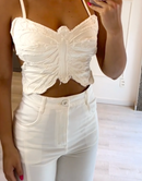 Conjunto Mariana Cropped Borboleta e Calça Pantalo