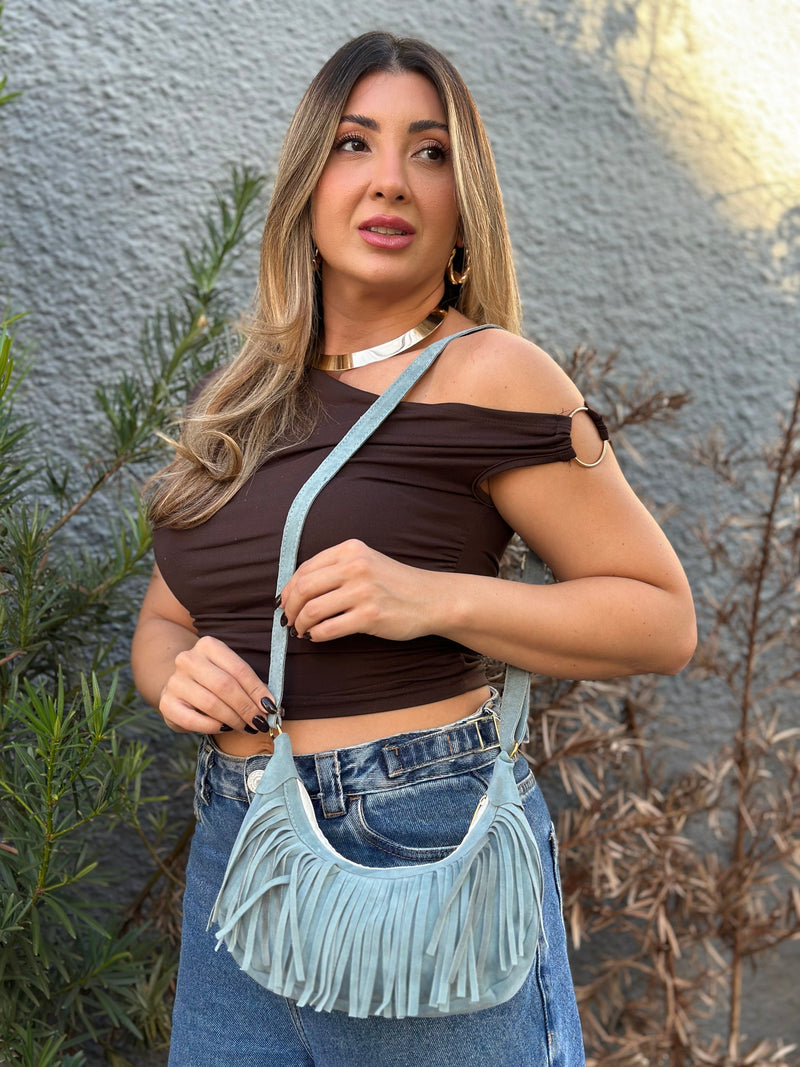 Bolsa Boho com Franjas - Modelo Compacto e Estiloso