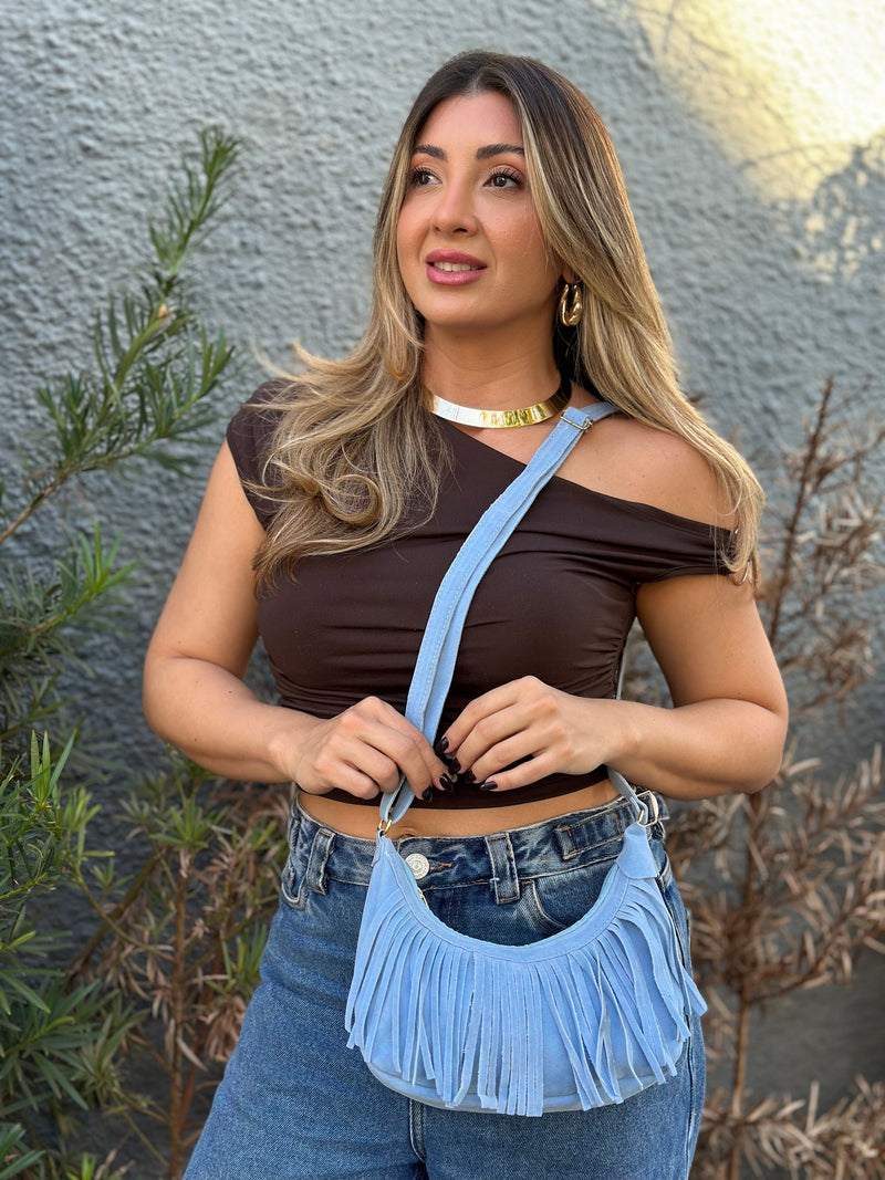 Bolsa Boho com Franjas - Modelo Compacto e Estiloso