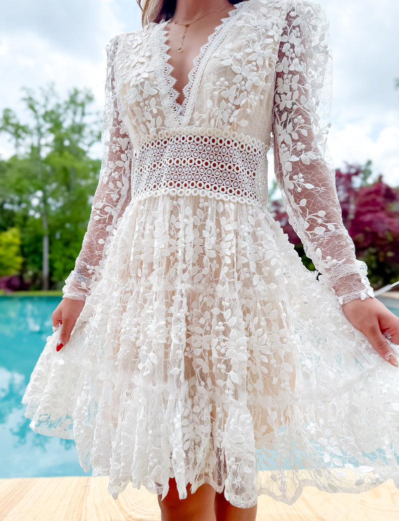 Vestido curto de renda Willow