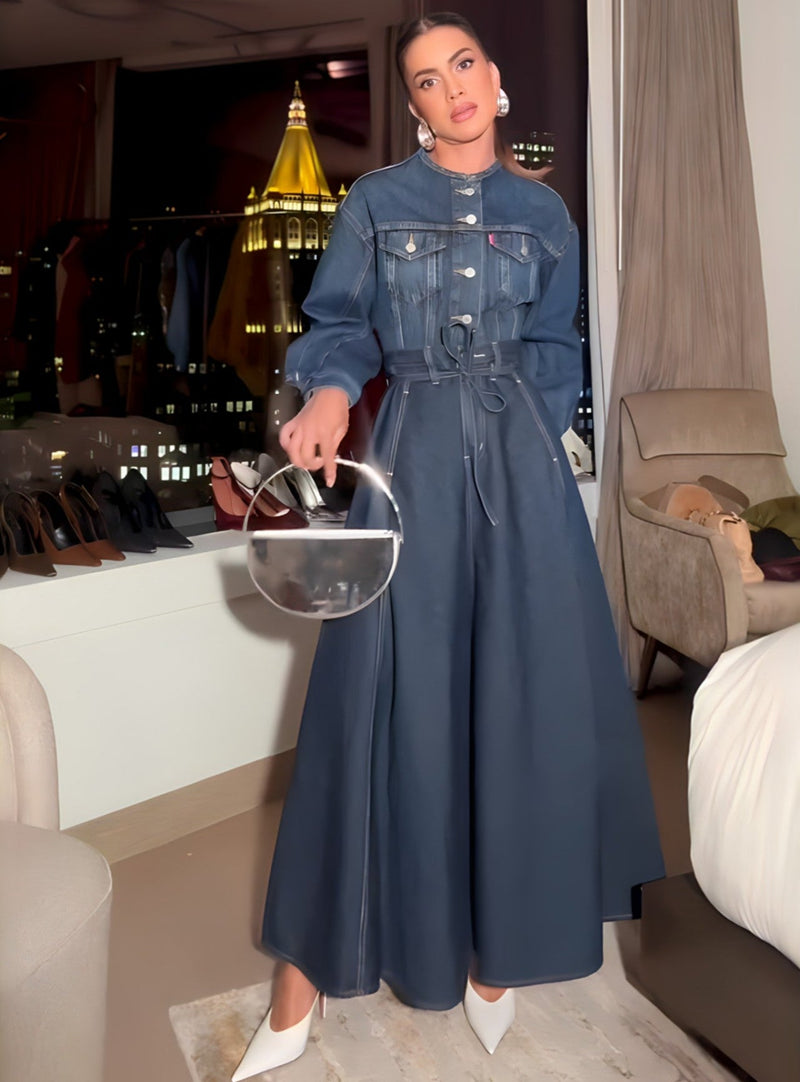 Vestido Midi Jeans Utility Chic