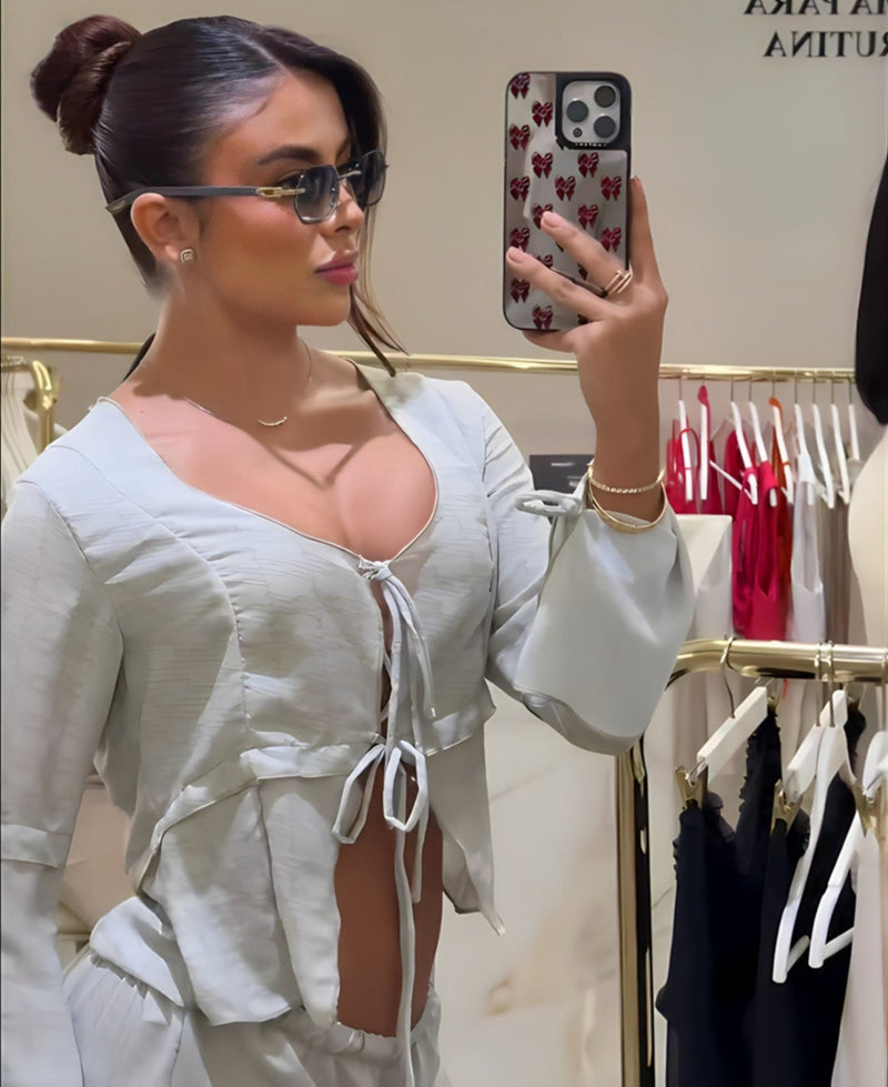 Conjunto Feminino Milena – Tecido Leve com Amarração