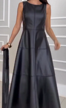 Vestido Midi Dominique Couro Eco