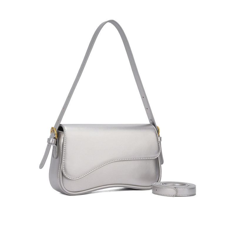 Bolsa Tiracolo com Design Ondulado e Alça Ajustável