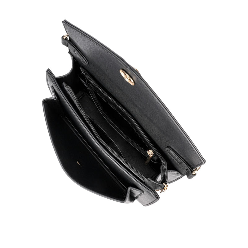 Bolsa Transversal com Alça Larga e Detalhe Metálico