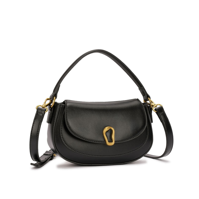 Bolsa Feminina com Fecho Decorativo e Alça Curta