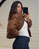 Jaqueta Puffer Couro Laíse