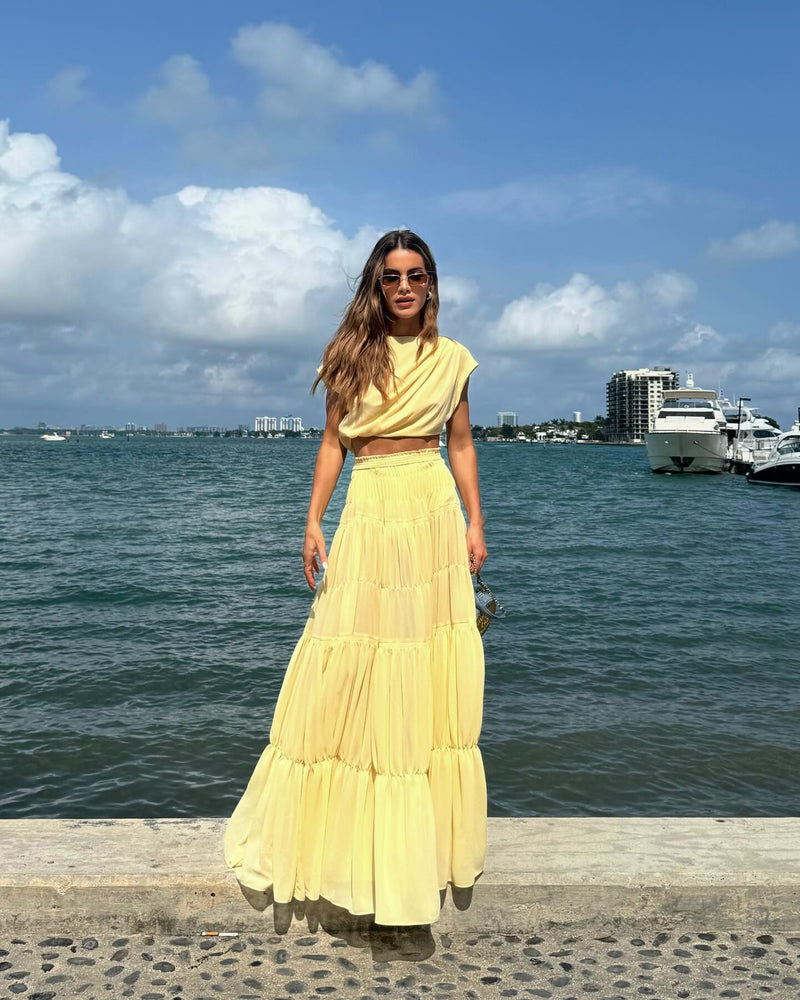 Vestido Longo Aliona– Amarelo Pastel