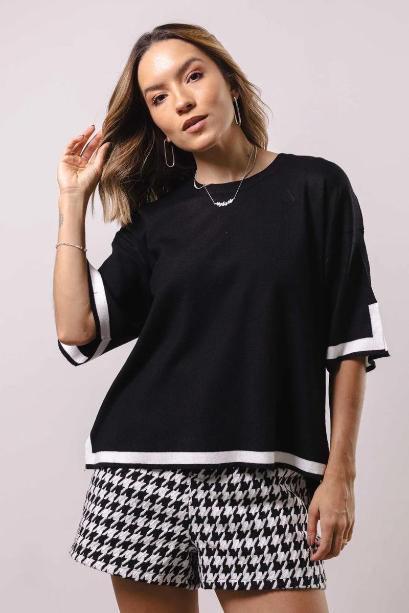 Conjunto Feminino Tricot Modal Blusa Oversized e Calça Wide com Fenda