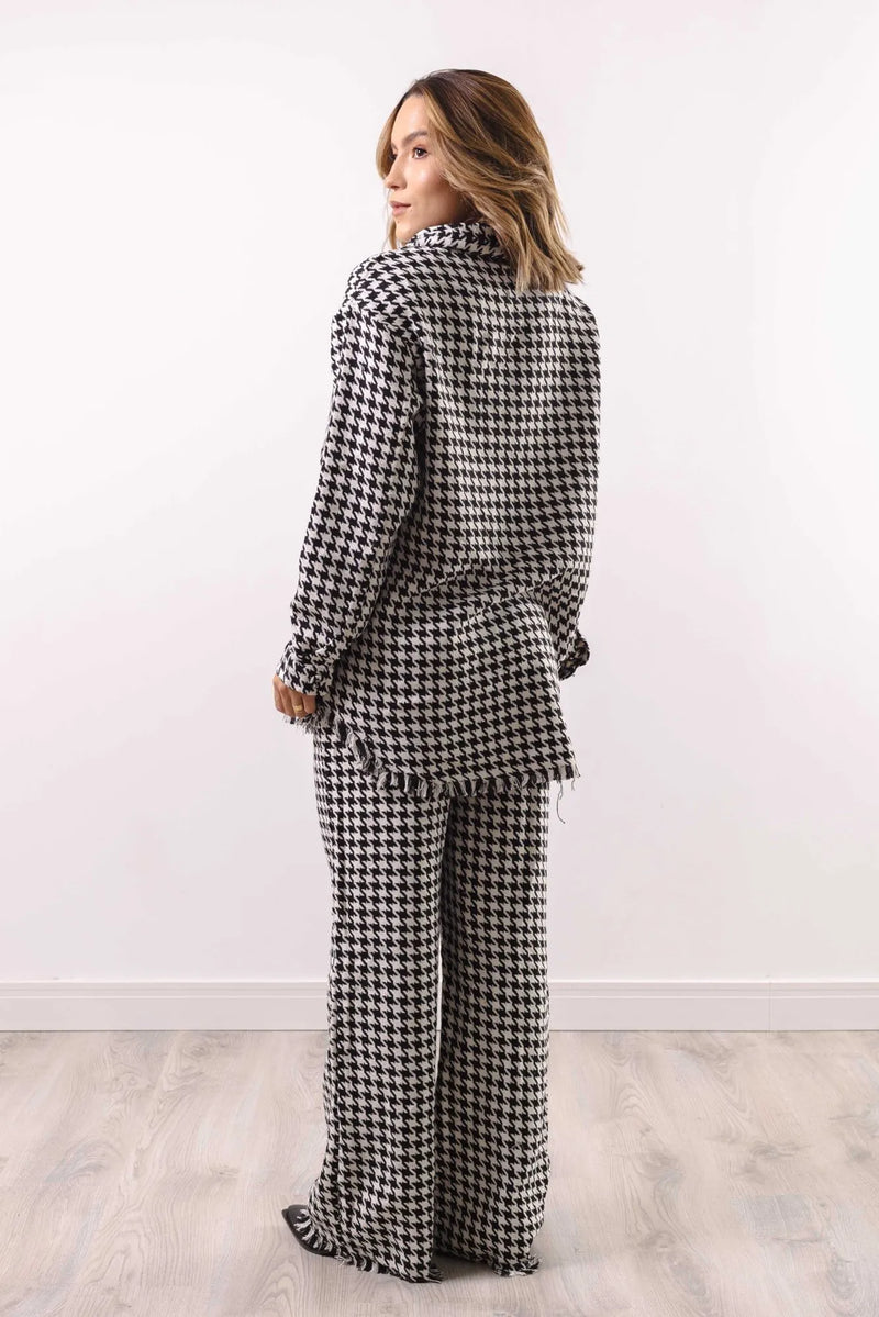 Conjunto Feminino Tweed Calça e Max Camisa