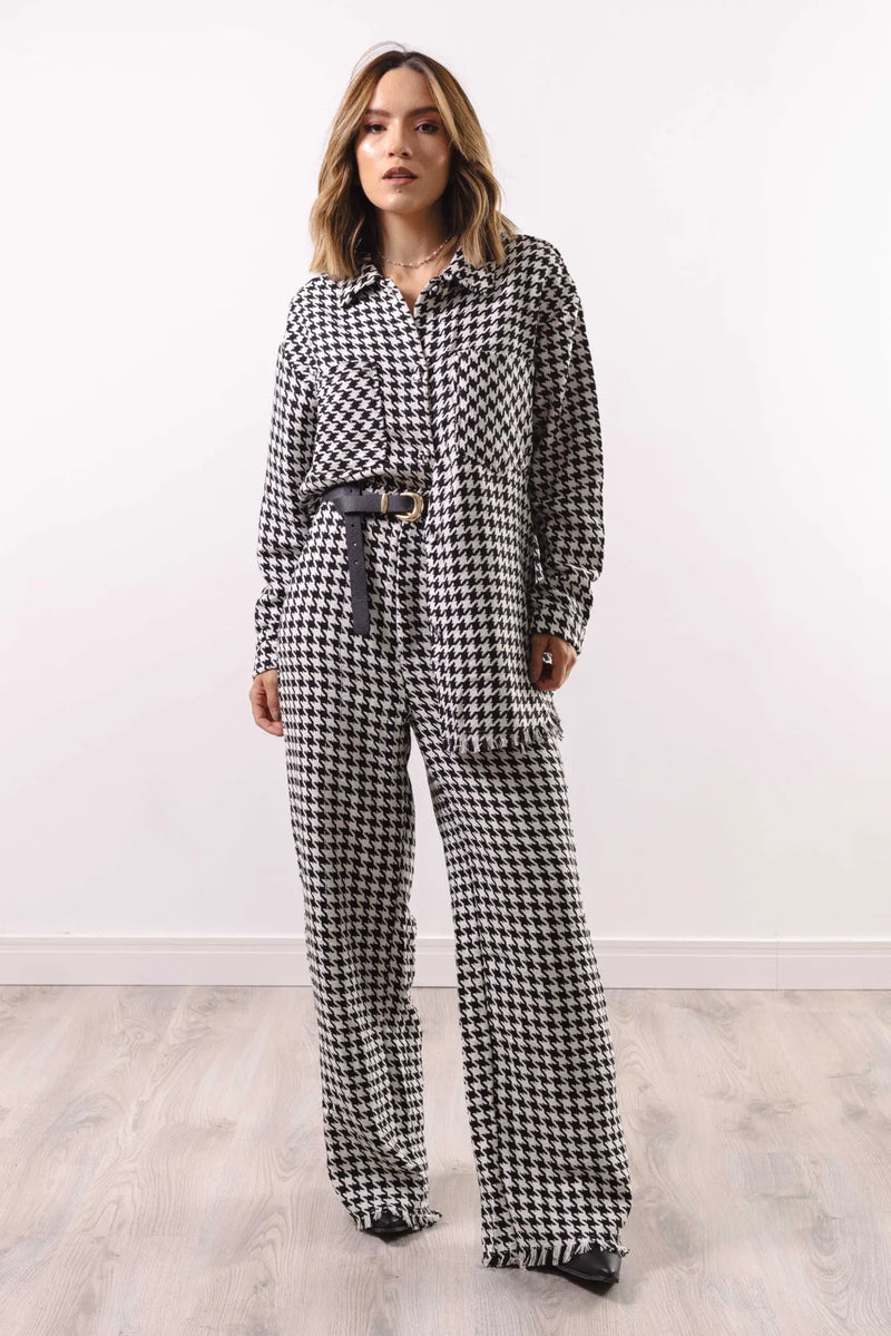 Conjunto Feminino Tweed Calça e Max Camisa