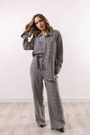 Conjunto Feminino Tweed Calça e Max Camisa