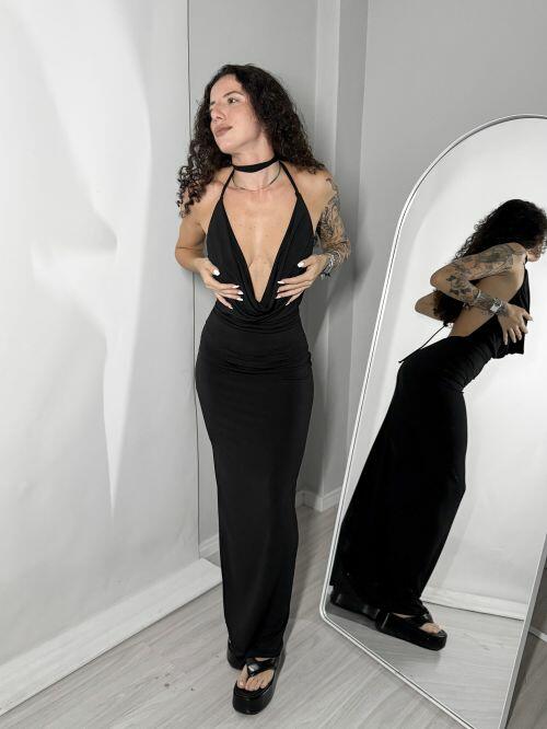 Vestido longo frente única