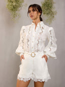 Conjunto Mia em Linho com Detalhes em Renda