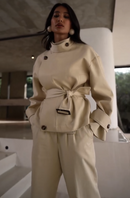 Conjunto Alfaiataria Bege com botões maxi