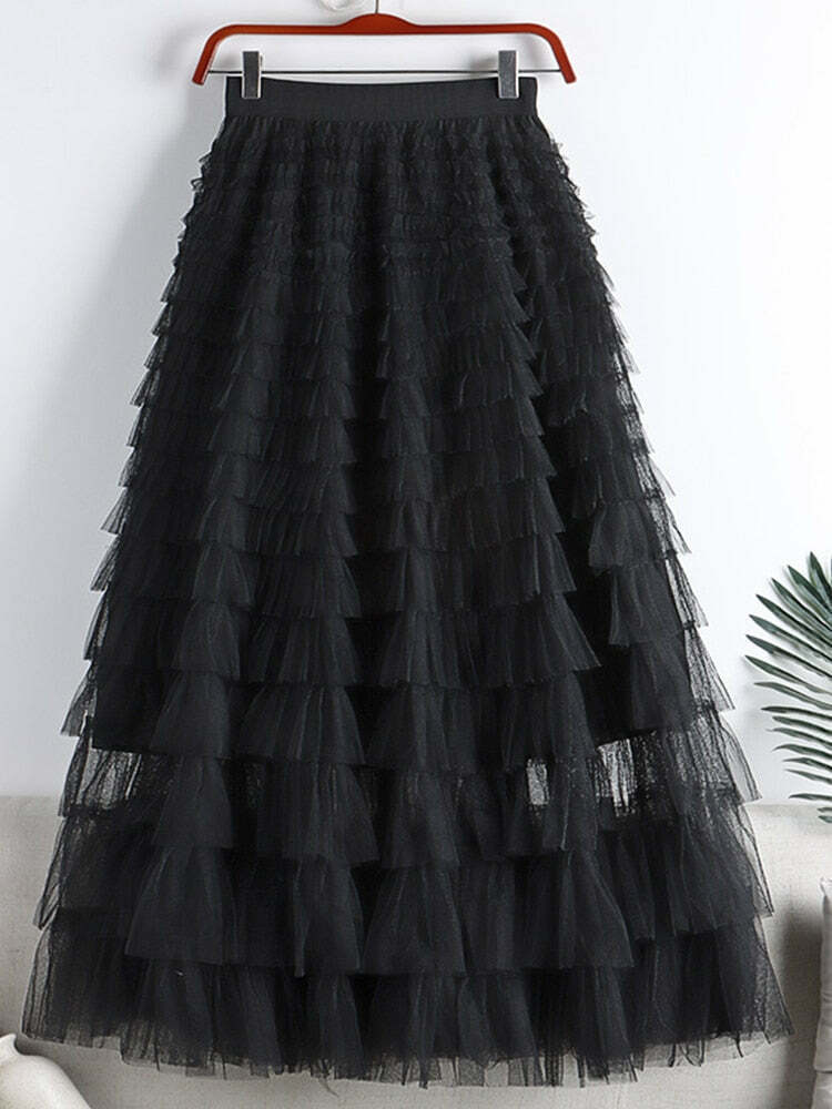 Saia Midi Tule Plissada - Astrid