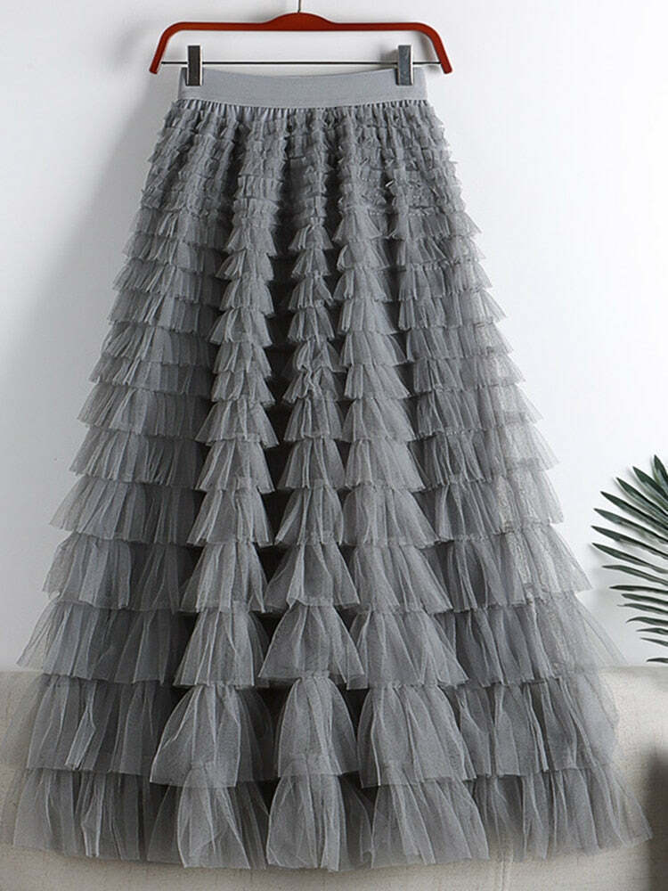 Saia Midi Tule Plissada - Astrid