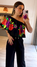 Conjunto Lorena Cropped e Calça Pantalona