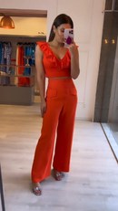 Conjunto Beatriz Cropped e Calça Wide